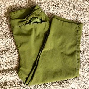 Green Capri Straight-Leg Pants